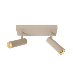Downlight Grado, longitud 25 cm, color topo, metal, 2 luces.
