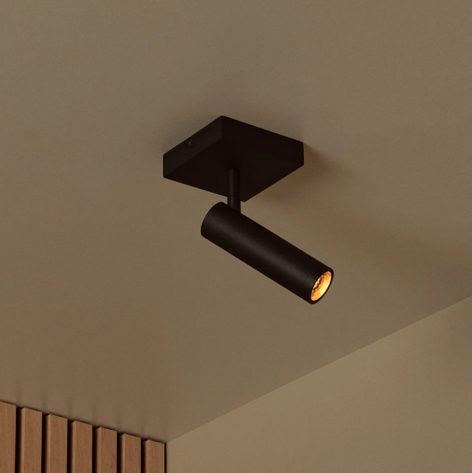 Downlight Grado, longitud 10 cm, negro, metal