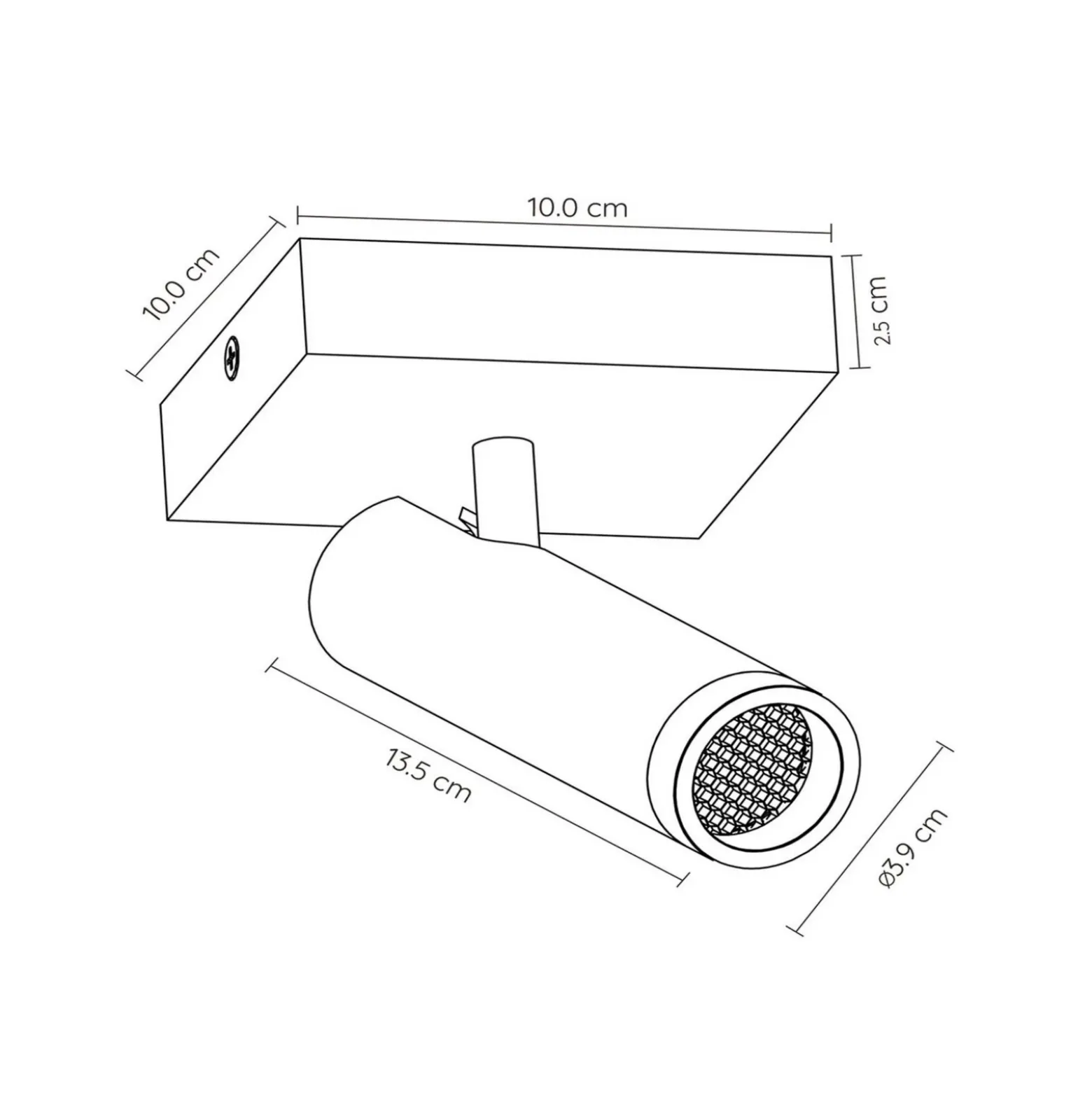 Downlight Grado, longitud 10 cm, negro, metal