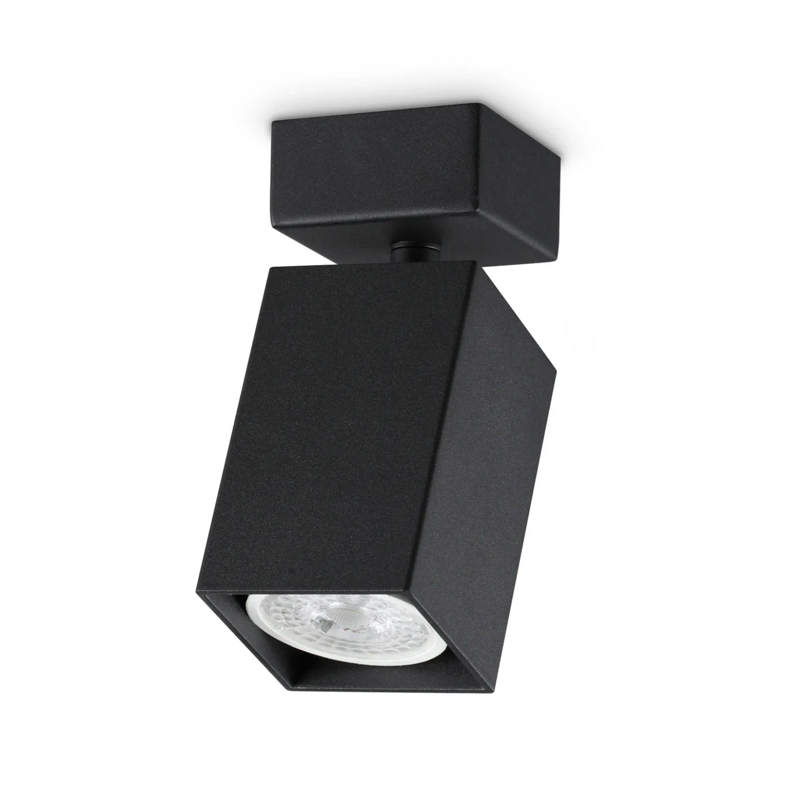 Downlight IDEAL LUX Dynamite Square, negro, longitud 5,7 cm