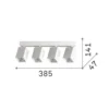 Downlight IDEAL LUX Dynamite Square blanco, 38 cm, 4 luces.