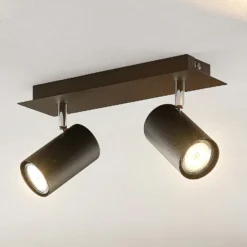 Downlight Joffrey de Lindby, 31 cm, 2 luces, negro, GU10