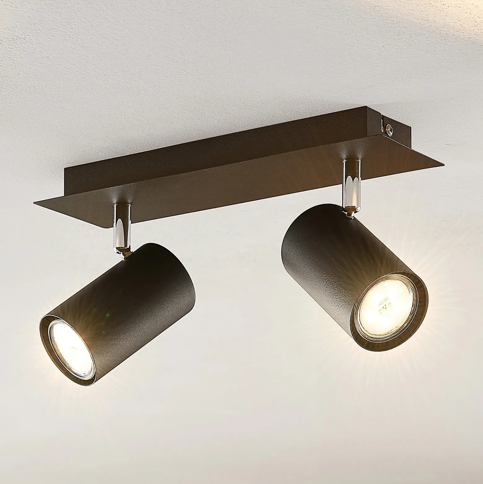 Downlight Joffrey de Lindby, 31 cm, 2 luces, negro, GU10