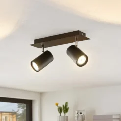 Downlight Joffrey de Lindby, 31 cm, 2 luces, negro, GU10