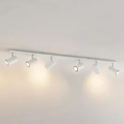 Downlight Joffrey de Lindby, 116 cm, blanco, 6 luces, GU10