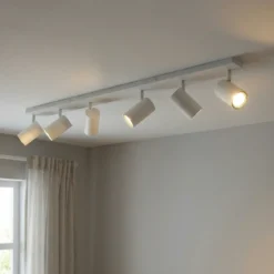 Downlight Joffrey de Lindby, 116 cm, blanco, 6 luces, GU10
