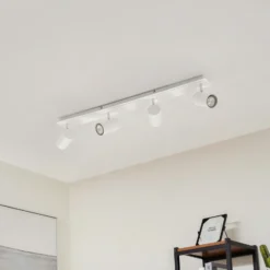 Downlight Joffrey de Lindby, 80 cm, blanco, 4 luces, GU10