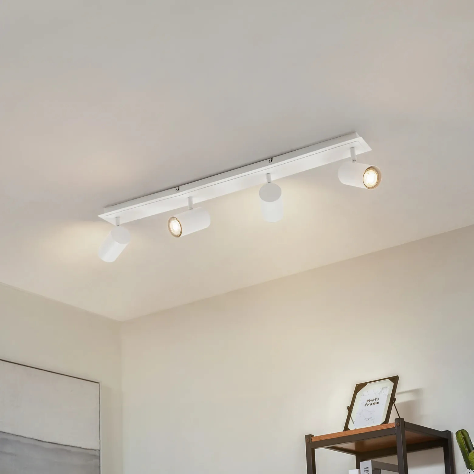 Downlight Joffrey de Lindby, 80 cm, blanco, 4 luces, GU10