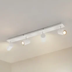 Downlight Joffrey de Lindby, 80 cm, blanco, 4 luces, GU10