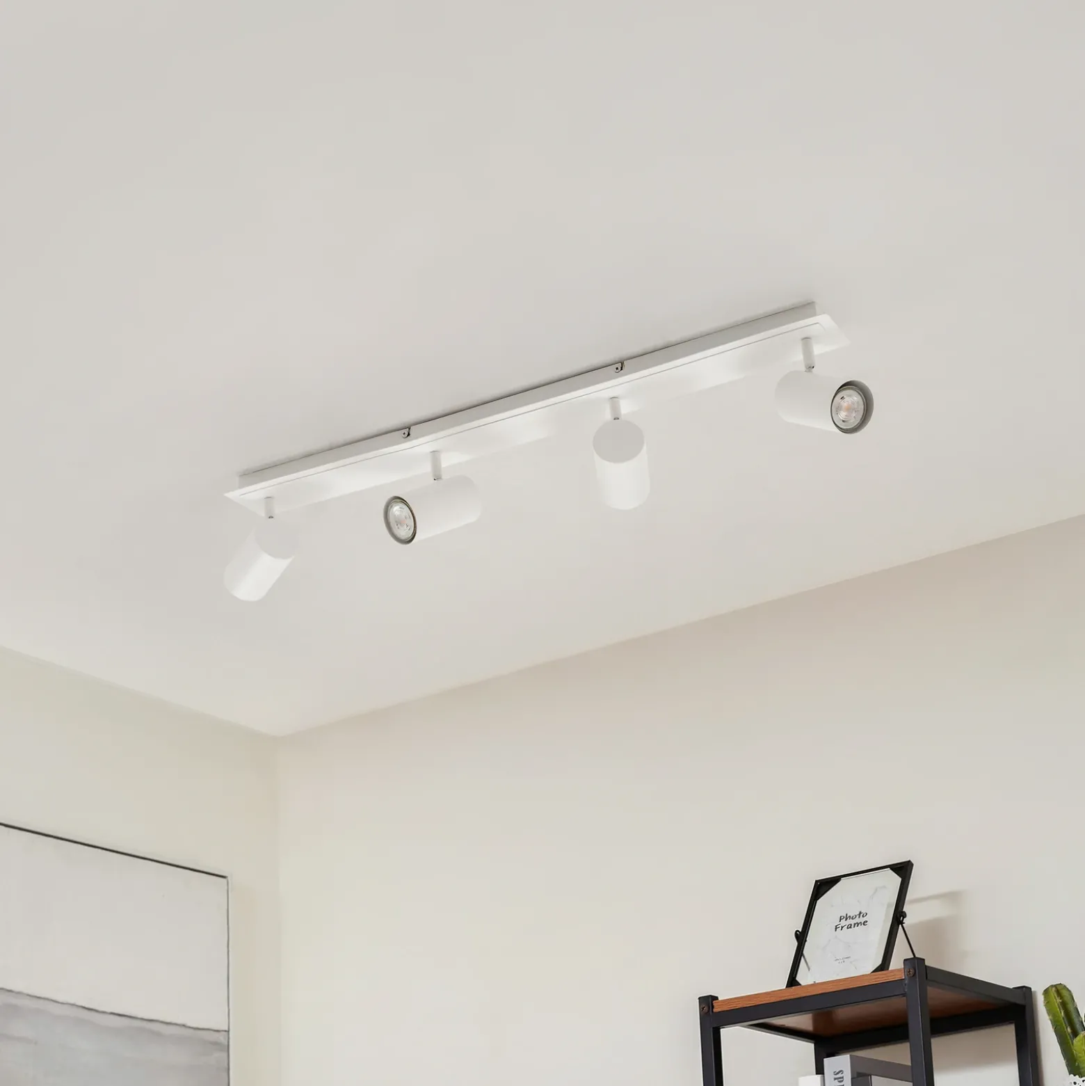 Downlight Joffrey de Lindby, 80 cm, blanco, 4 luces, GU10