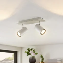 Downlight Joffrey de Lindby, 31 cm, 2 luces, blanco, GU10