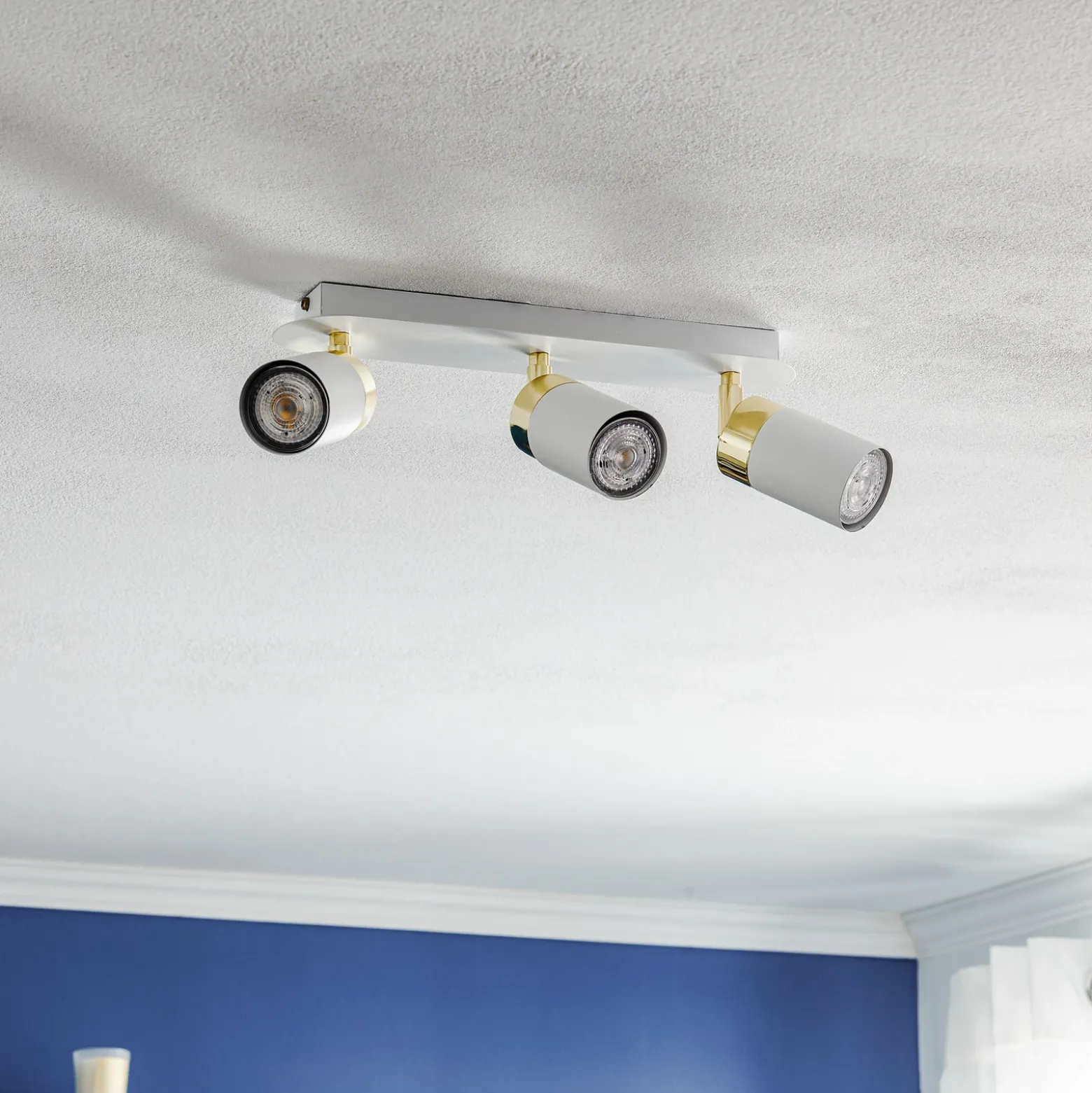 Downlight Joker, blanco/dorado, 3 luces