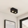Downlight Kubika de Arcchio, 19 cm, negro, 2 luces, metal