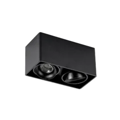 Downlight Kubika de Arcchio, 19 cm, negro, 2 luces, metal