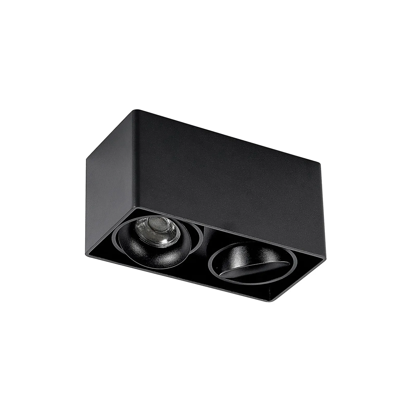 Downlight Kubika de Arcchio, 19 cm, negro, 2 luces, metal