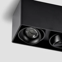 Downlight Kubika de Arcchio, 19 cm, negro, 2 luces, metal