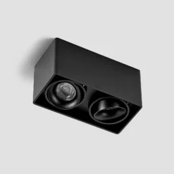 Downlight Kubika de Arcchio, 19 cm, negro, 2 luces, metal