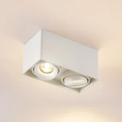 Downlight Kubika de Arcchio, 19 cm, blanco, 2 luces, metal