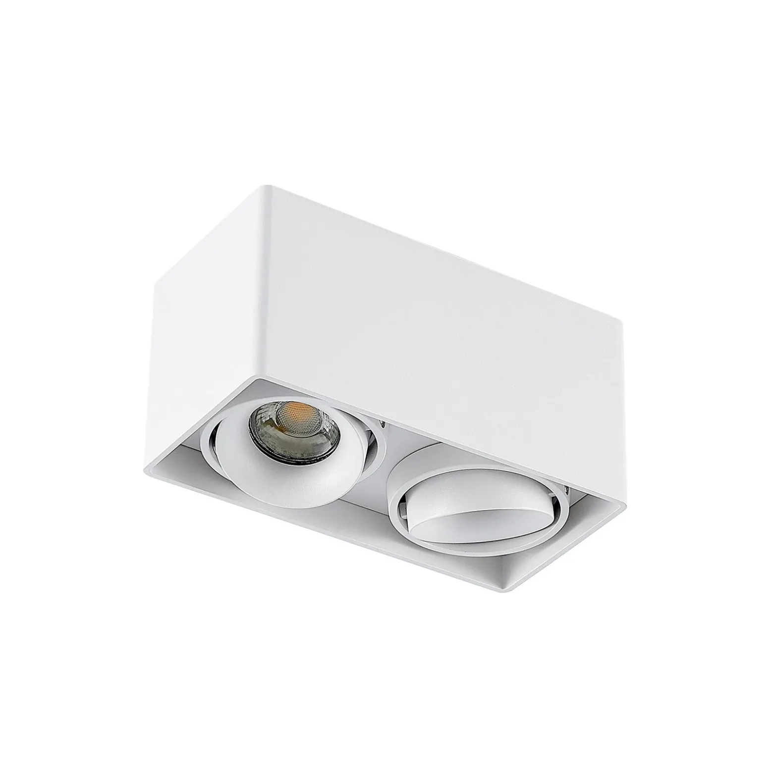 Downlight Kubika de Arcchio, 19 cm, blanco, 2 luces, metal