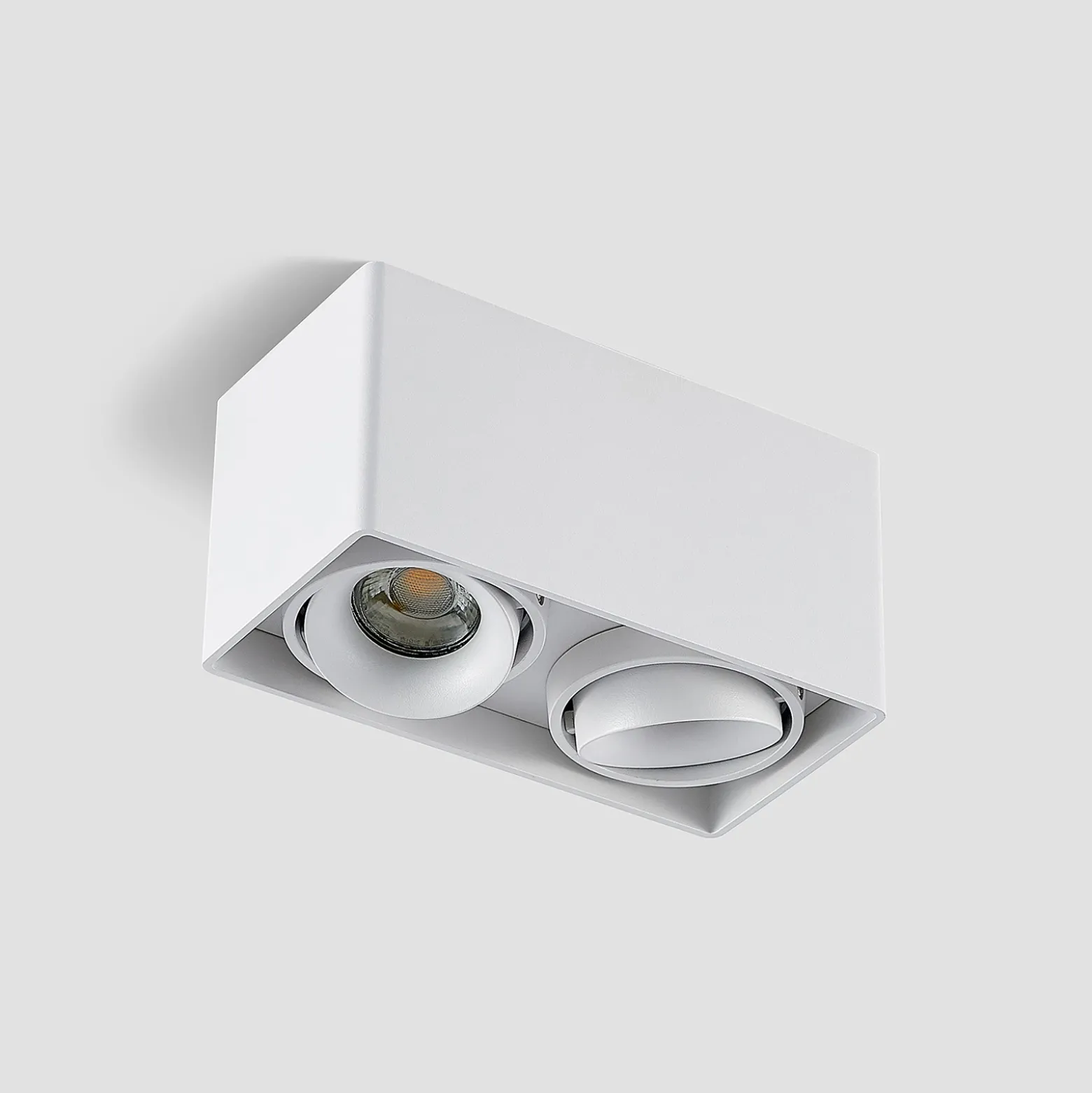 Downlight Kubika de Arcchio, 19 cm, blanco, 2 luces, metal