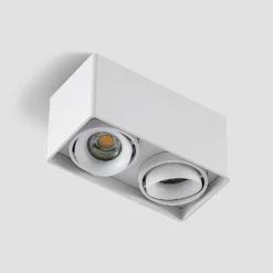 Downlight Kubika de Arcchio, 19 cm, blanco, 2 luces, metal