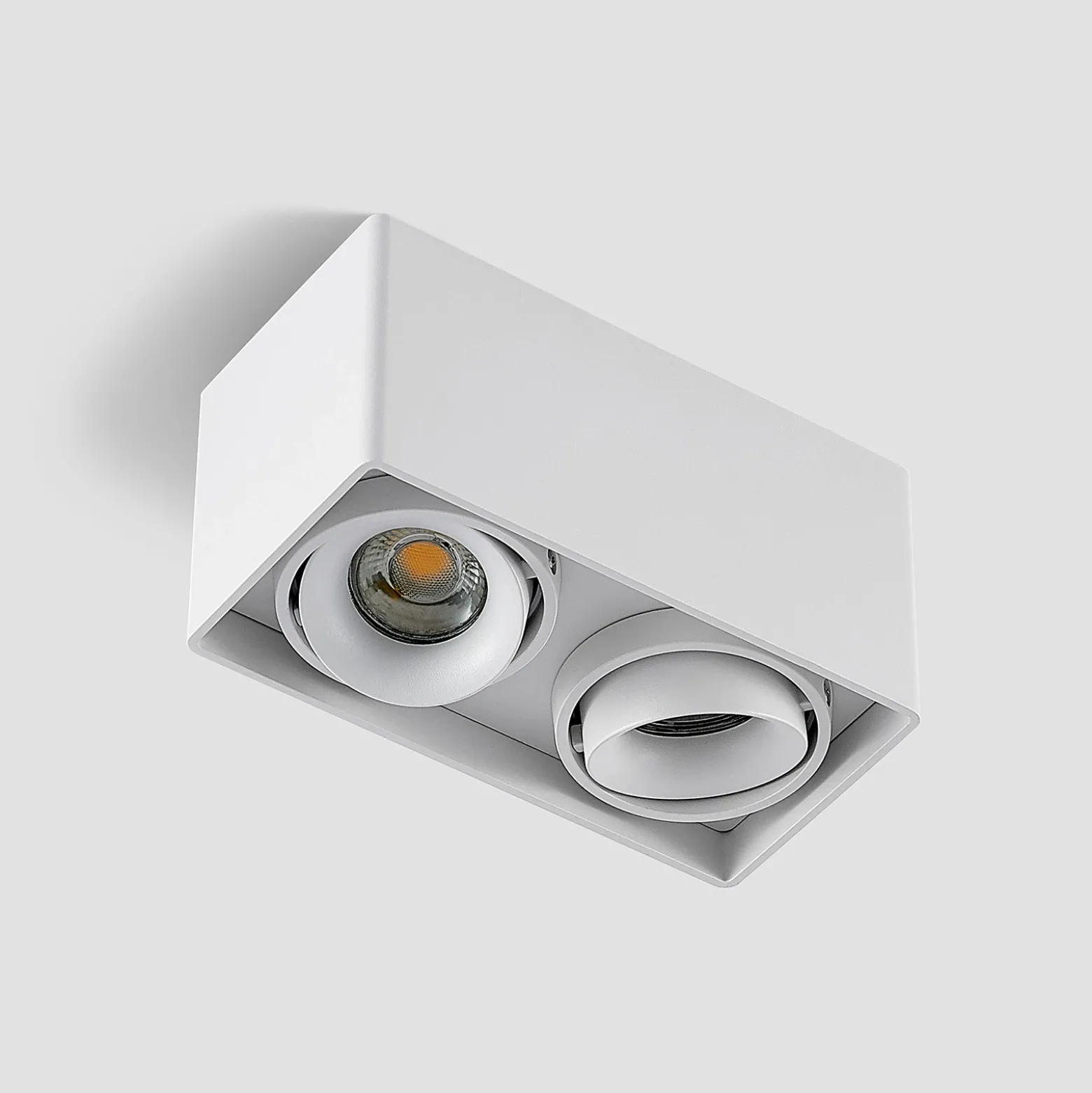 Downlight Kubika de Arcchio, 19 cm, blanco, 2 luces, metal