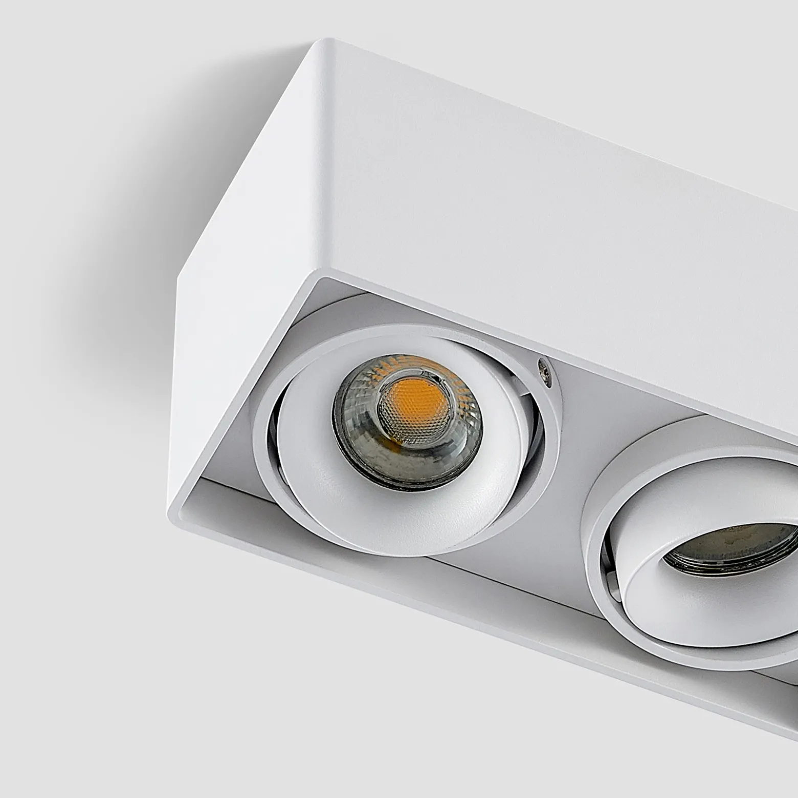 Downlight Kubika de Arcchio, 19 cm, blanco, 2 luces, metal