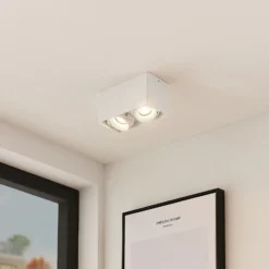 Downlight Kubika de Arcchio, 19 cm, blanco, 2 luces, metal