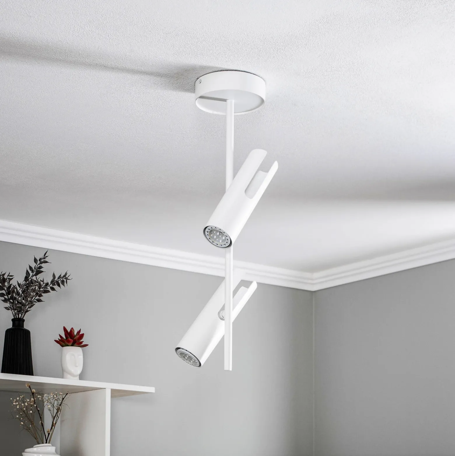 Downlight Leda 2, 2 luces, blanco