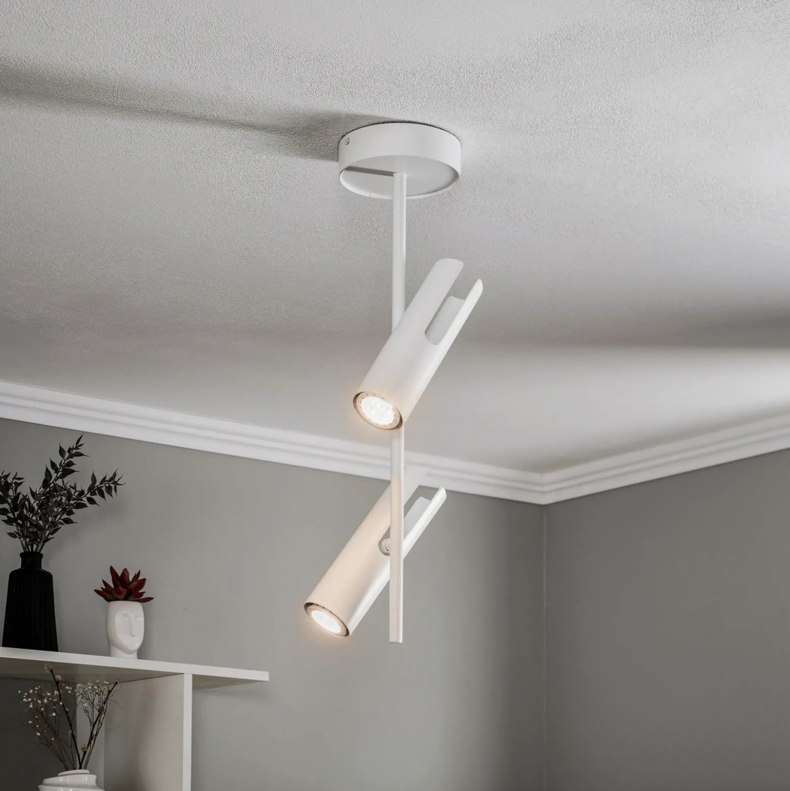 Downlight Leda 2, 2 luces, blanco