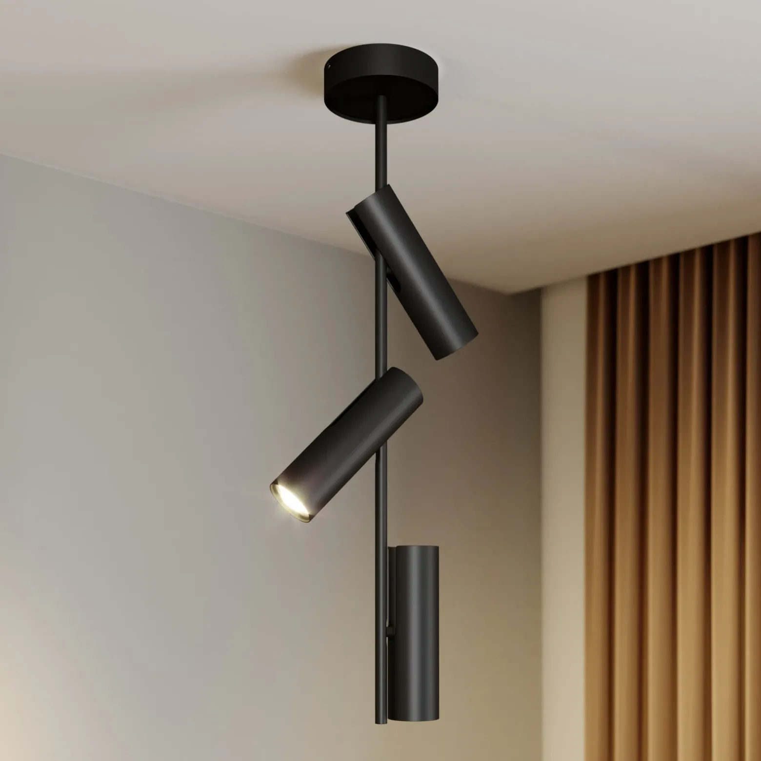 Downlight Leda 3, 3 luces, negro