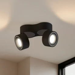 Downlight LED Arcchio Rotari, 1960 lm, 2 luces, negro