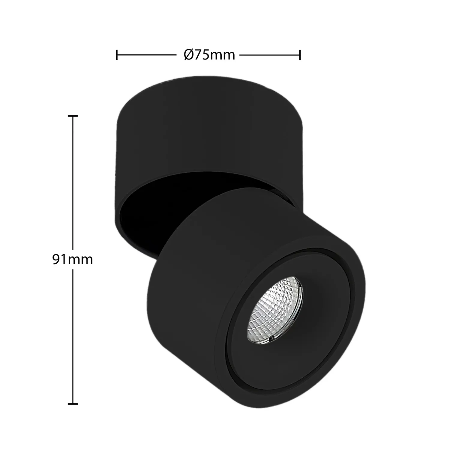 Downlight LED Arcchio Rotari, 980 lm, 1 luz, negro