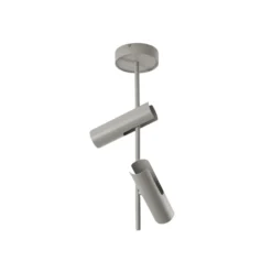 Downlight Leda 2, taupe, 2 luces, acero, GU10, altura 55 cm