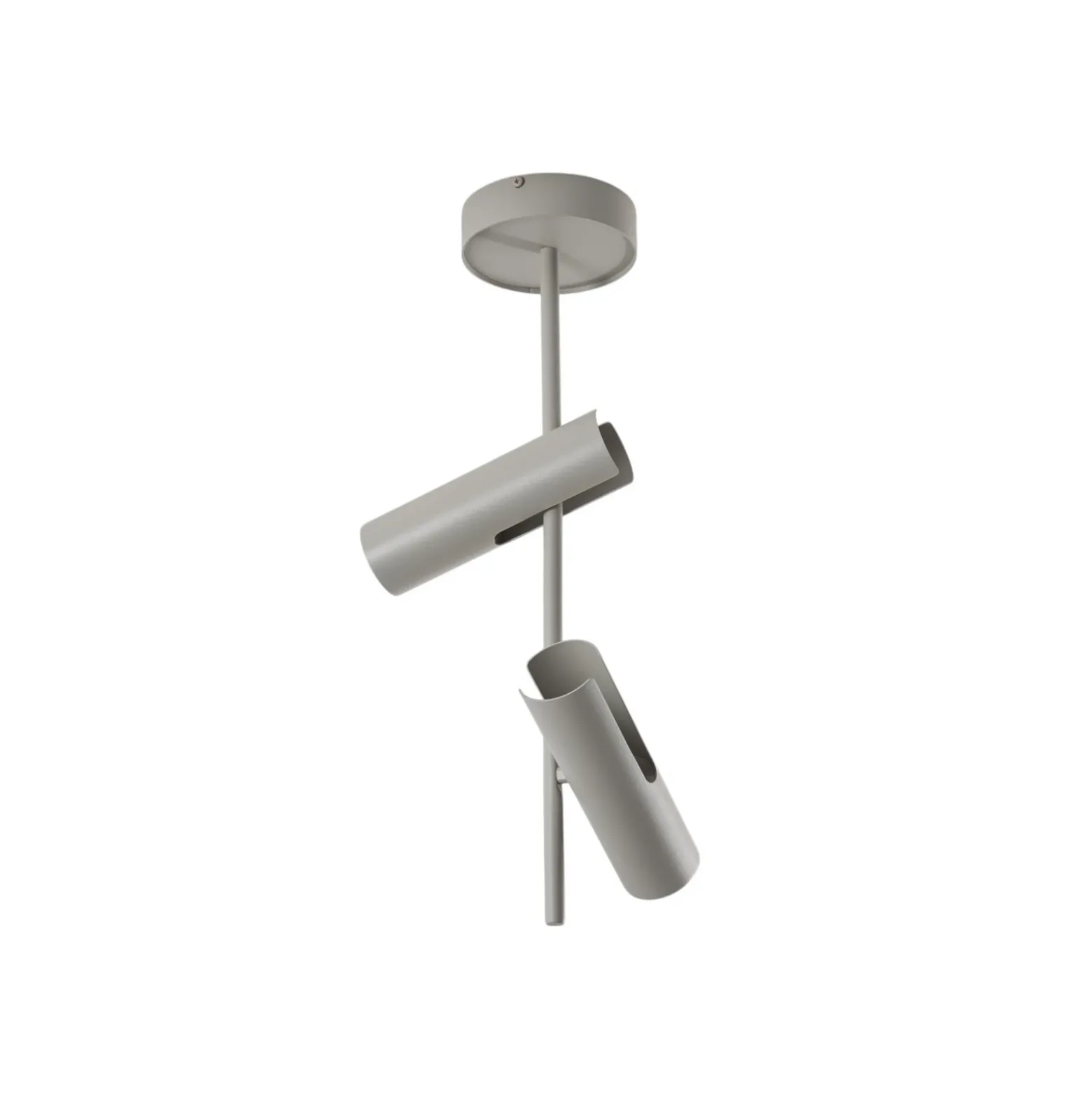 Downlight Leda 2, taupe, 2 luces, acero, GU10, altura 55 cm