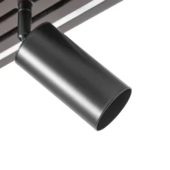 Downlight LED Lucande Tiron, 5 luces, 100 cm, roble