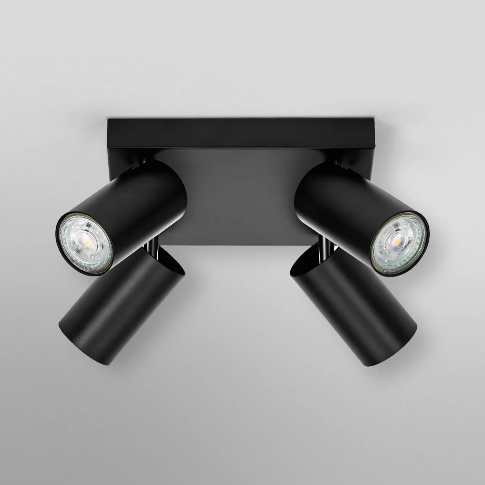 Downlight LED OCTAGON PLATE de OSRAM, negro, 4 luces. GU10-LED 927