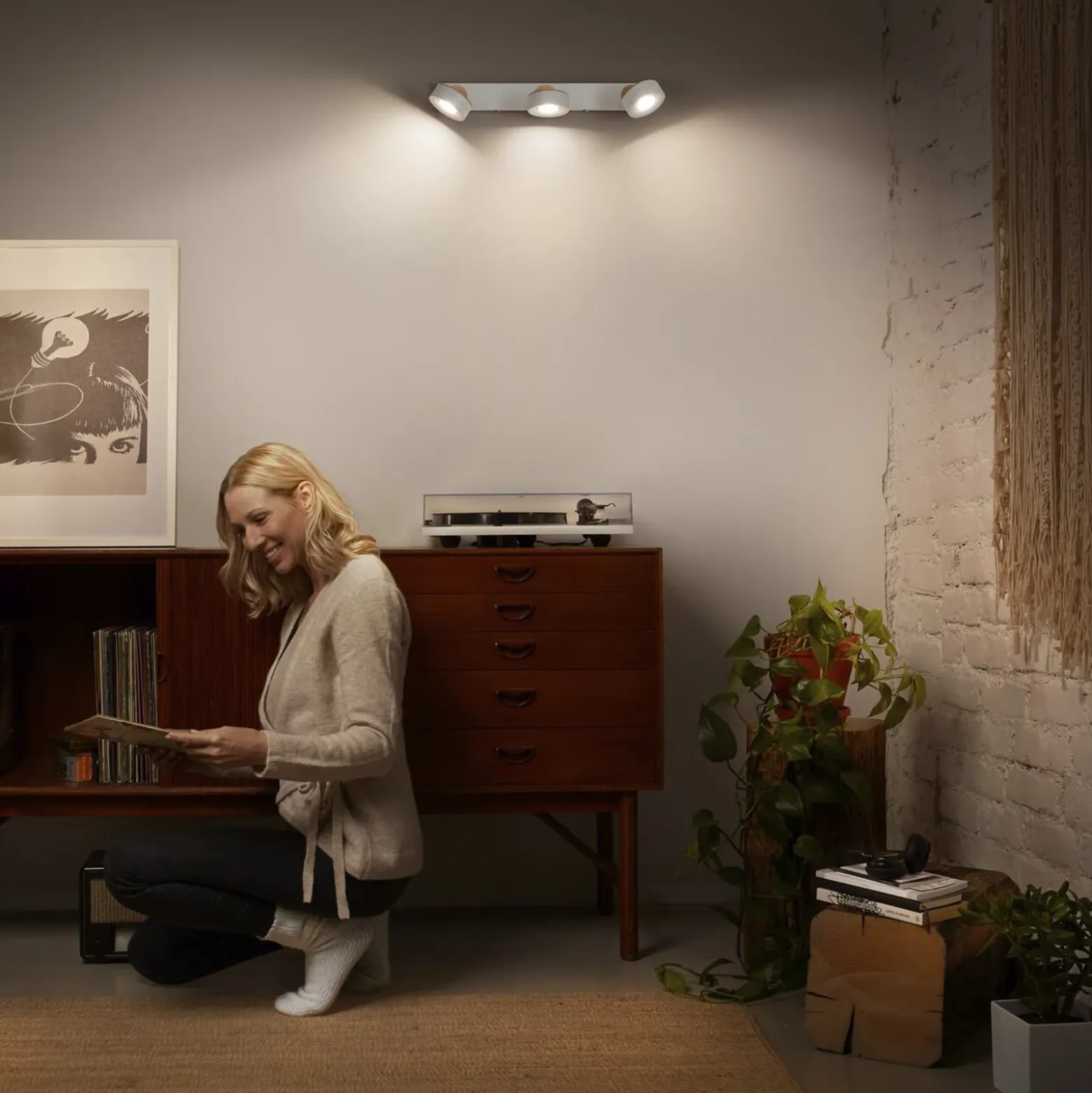 Downlight LED PLUTO de OSRAM, blanco, 3 focos metálicos, 3000 K