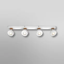 Downlight LED PLUTO de OSRAM, blanco, 4 focos metálicos, 3000 K
