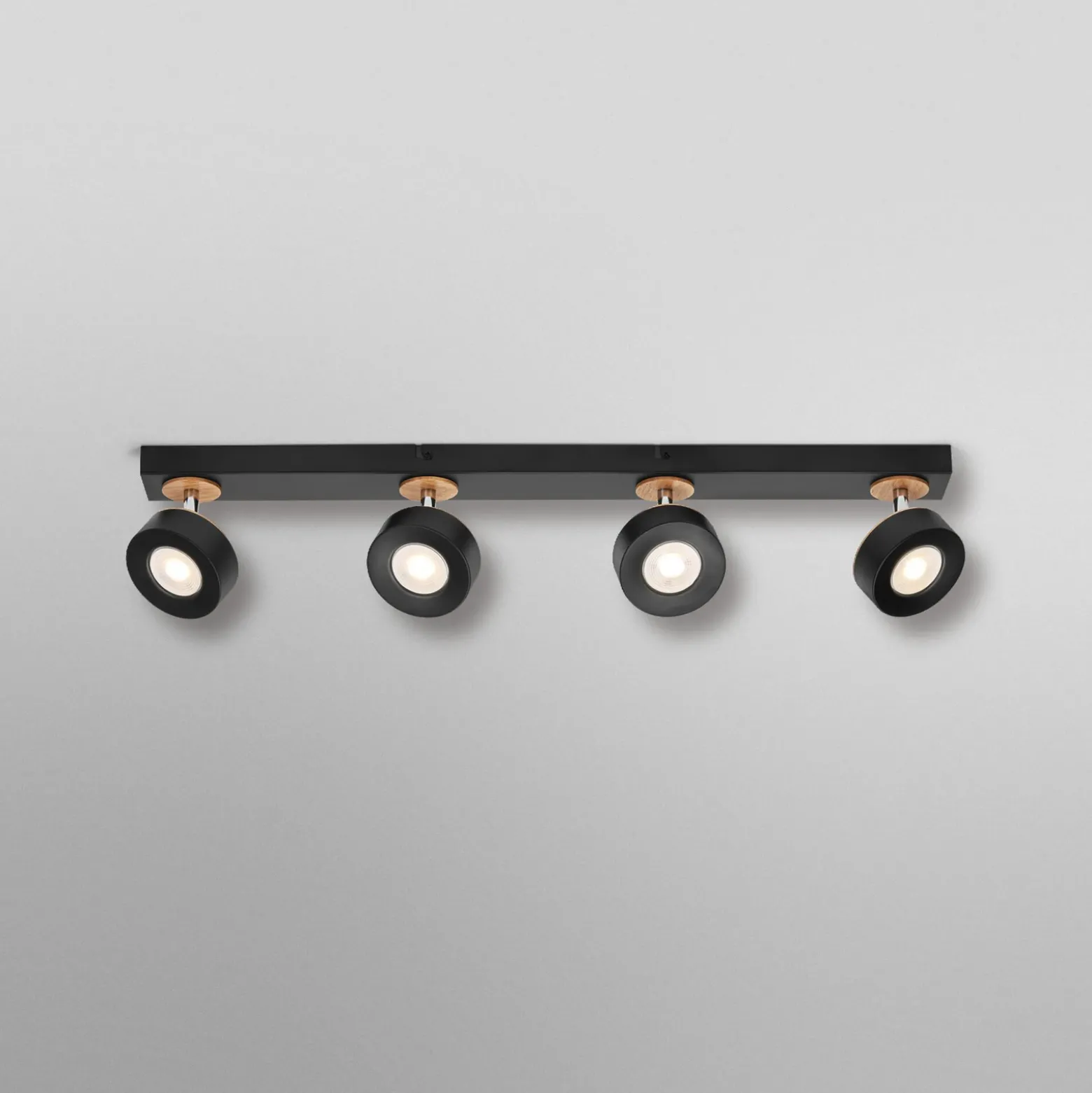 Downlight LED PLUTO de OSRAM, negro, 4 focos, 3000 K