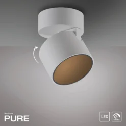 Downlight LED PURE Cup, blanco, Ø 9,5 cm, metal