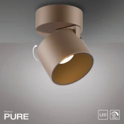 Downlight LED PURE Cup, color bronce, Ø 9,5 cm, metal
