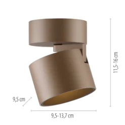 Downlight LED PURE Cup, color bronce, Ø 9,5 cm, metal