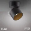 Downlight LED PURE Cup, negro, Ø 9,5 cm, metal