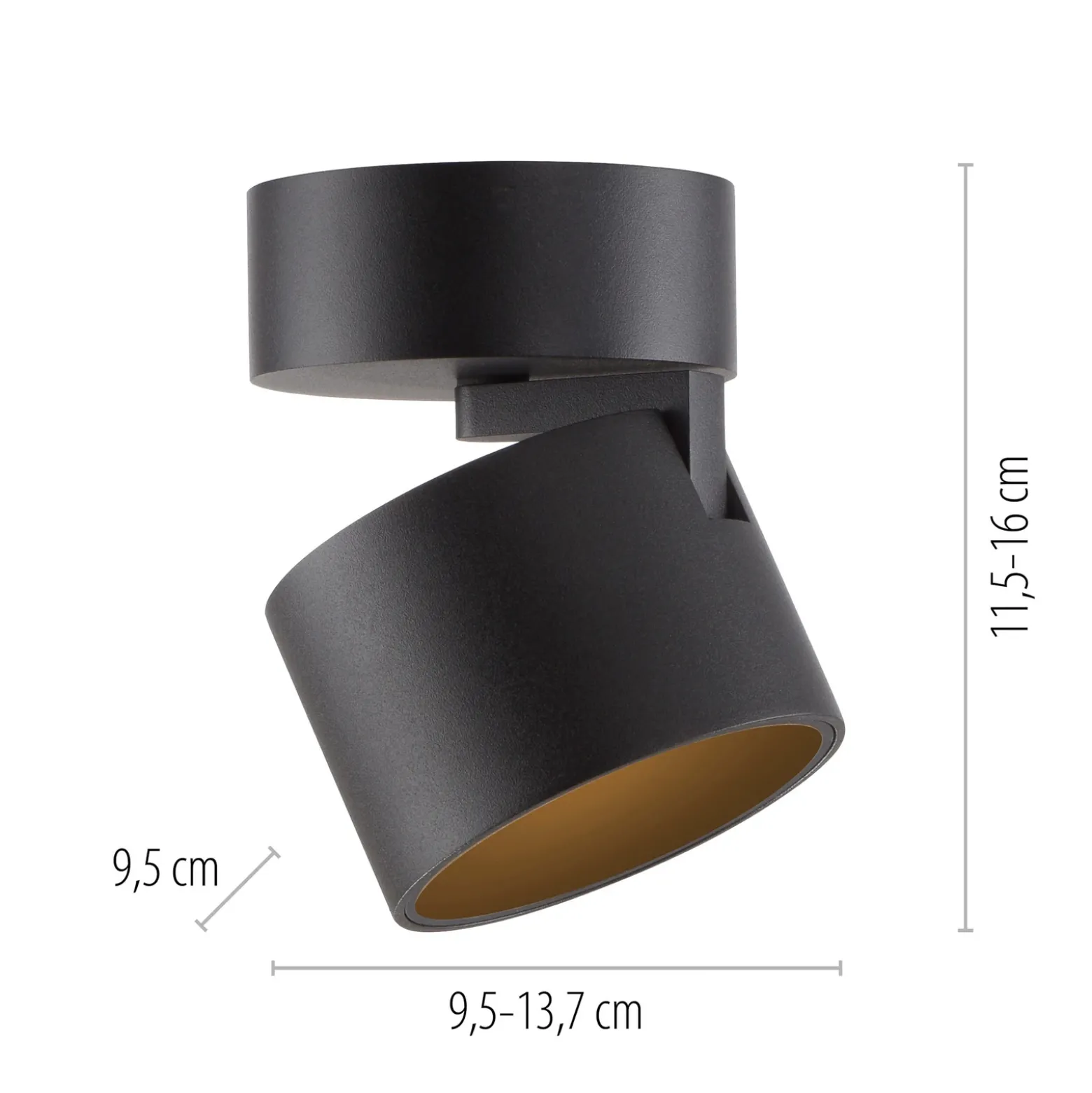 Downlight LED PURE Cup, negro, Ø 9,5 cm, metal