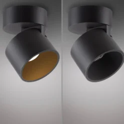 Downlight LED PURE Cup, negro, Ø 9,5 cm, metal
