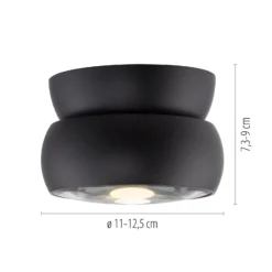 Downlight LED PURE Move, negro, Ø 12 cm, metal/vidrio