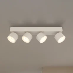 Downlight LED Rae, color arena, metal, 4 luces, 46 cm