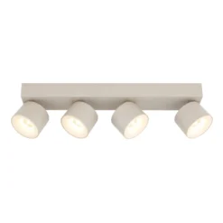 Downlight LED Rae, color arena, metal, 4 luces, 46 cm