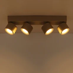 Downlight LED Rae, color arena, metal, 4 luces, 46 cm